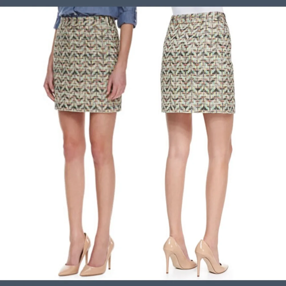 NWT! $348 Kate Spade New York summer tweed harper‎ skirt [SZ 12 ]